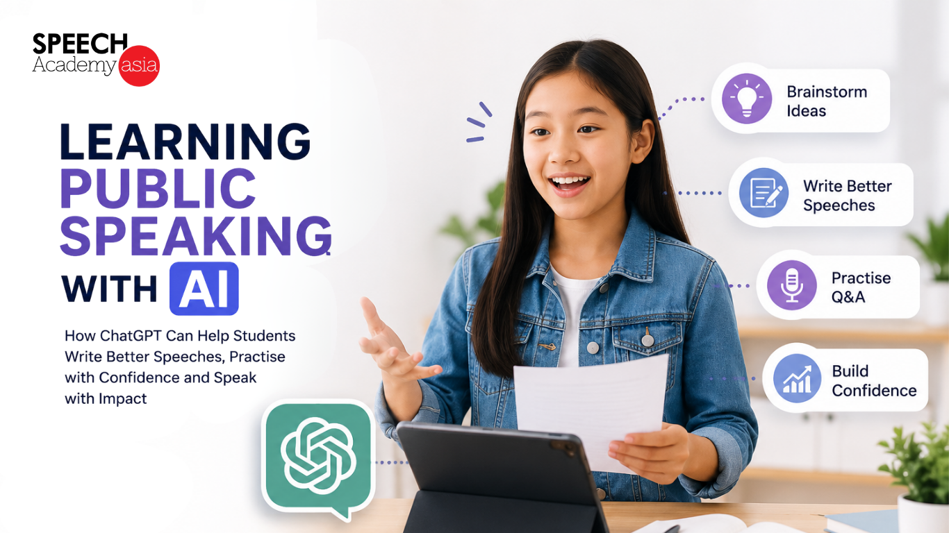 Student learning public speaking with AI and ChatGPT